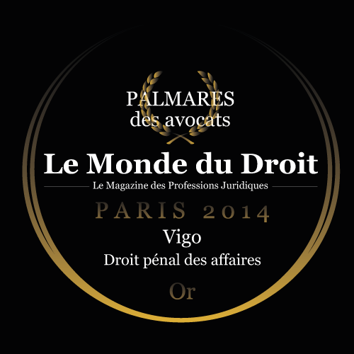 Vigo récompensé par le Monde du droit - Droit pénal des affaires - Or - 2014